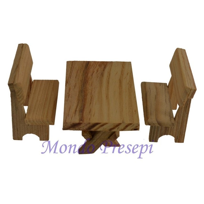 Wooden table with benches - 8463