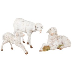 Famiglia pecorelle serie 12 cm Fontanini piedi, famiglia