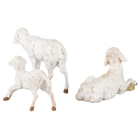 Famiglia pecorelle serie 12 cm Fontanini piedi, famiglia