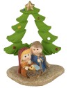 Natività Naïf con albero in resina 6x3x8 h
