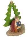 Natività Naïf con albero in resina 6x3x8 h