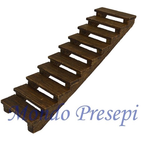 Escalera de 10 peldaños de 11,4 cm de altura. Mundo Pesebres.