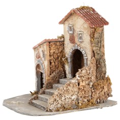 Gruppo di case con scalinata cm 23x27x24,5 h 2