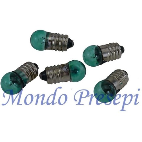 Busta 5 lampadine verdi att. E10 - C Mondo Presepi