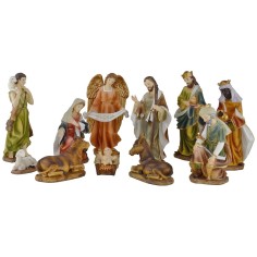 Natividad en juego de 11 figuras de 15 cm en resina