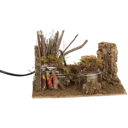 copy of Nativity scene setting with chicken coop and rabbit