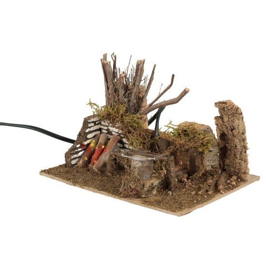 copy of Nativity scene setting with chicken coop and rabbit