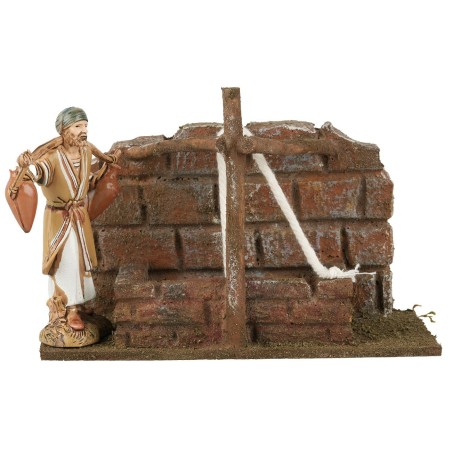 Pozzo rustico cm 15x9x10 h altezza, statue, legno, polistirene