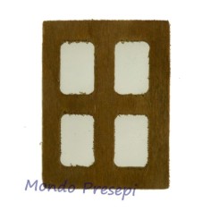 Ventana de madera pequeña de 3,5x4,5 cm Mundo Pesebres