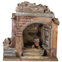 Bottega del falegname cm 19,5x14,5x20 h legno, statue, altezza