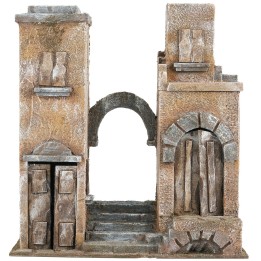 Palazzo palestinese con scalinata cm 21x15x31,5 h
