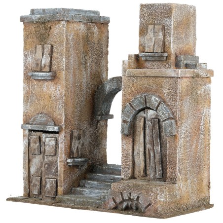 copy of Building with bridge and pond cm 39x25x35 h