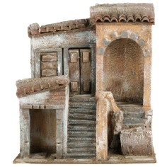 Gruppo di case per statue serie 10 cm altezza, piano