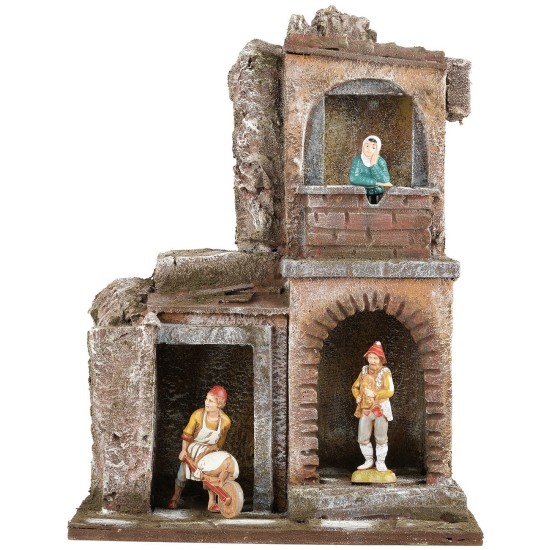 Gruppo di case rustico per statuine della serie 10 cm altezza