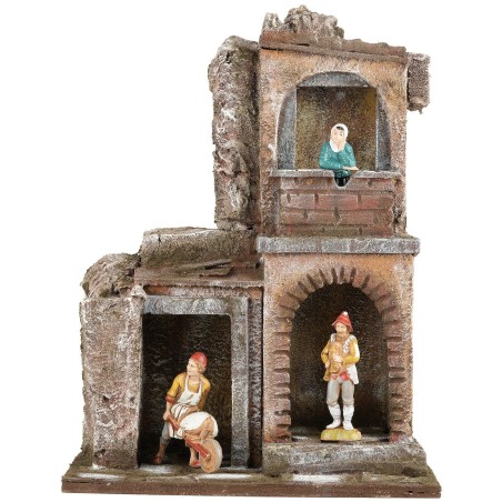 Gruppo di case rustico per statuine della serie 10 cm altezza