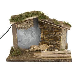 Capanna rustica illuminata per statue serie 10 cm capanna