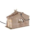 Cabaña de poliestireno iluminada con Natividad serie 10 cm