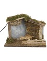 Cabaña iluminada con Natividad serie Landi Moranduzzo 10 cm