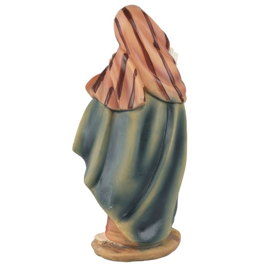 Donna con agnello in resina 20 cm base, resina, altezza