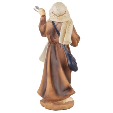 Suonatore di corno in resina 20 cm base, resina, reale