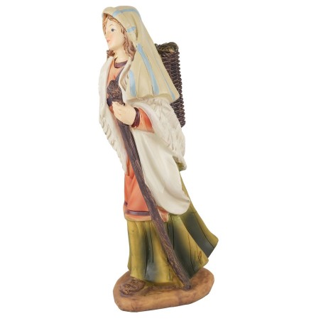 Shepherdess with lamb in resin 20 cm resin, base, lamb