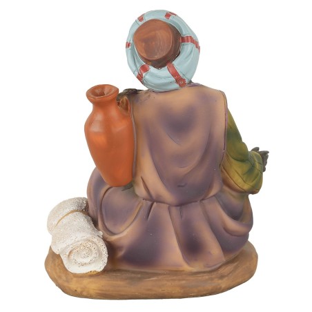 Ambulante con stoffa e anfora in resina 20 cm base, resina