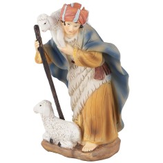 Pastorello con pecore in resina 20 cm resina, base, reale