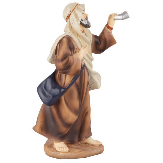 Suonatore di corno in resina 15 cm resina, base, altezza