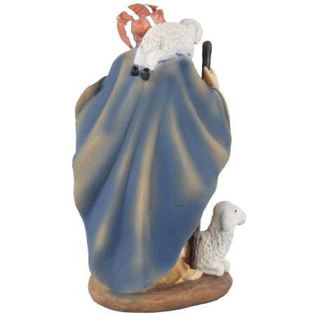 Pastorello con pecore in resina 15 cm resina, base, reale