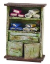 Furniture with fabric remnants, dimensions 8.5x3.5x12 cm h