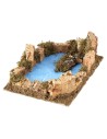 Lago con rocce 20x14x7 cm sughero, altezza, statue, legno