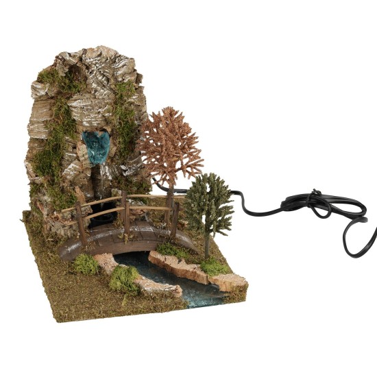 Cascata funzionante con fiume 20x25x21,5 cm funzionante