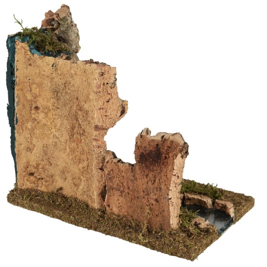 Cascata nella roccia con fiume 15x24x22 cm roccia, fiume