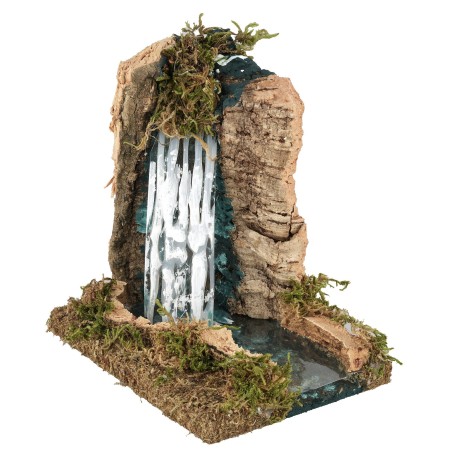 Cascada en la roca con río efecto profundidad cm 10x13x13,5