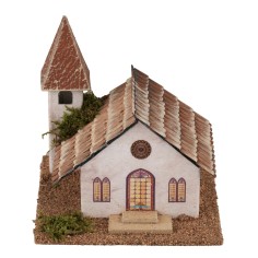 Chiesa con campanile para, lejos, altura, campanario, 5x12