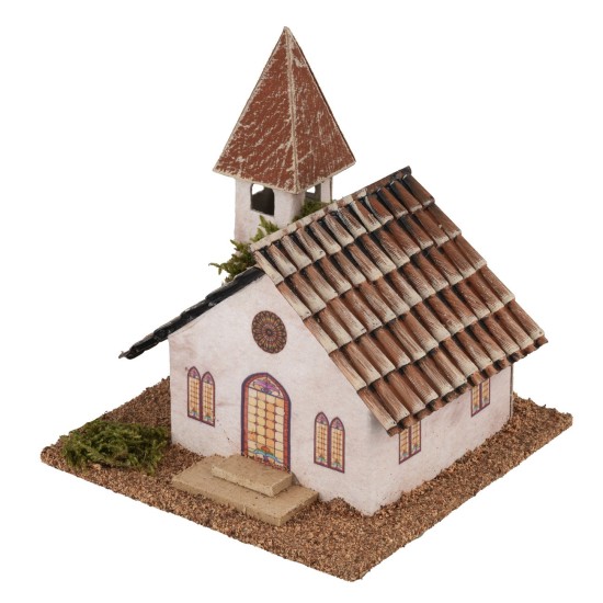 copy of Church with well and bell tower cm 29x29x37 h for