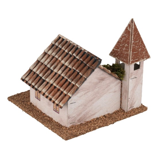 Chiesa con campanile cm 12,5x12,5x12 h 5x12, lontananza