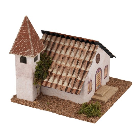 copy of Church with well and bell tower cm 29x29x37 h for