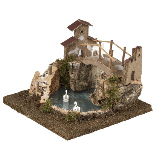 Mountain lake with depth effect cm 20x20x15 h height, mountain