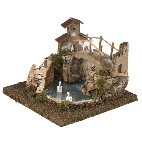 Mountain lake with depth effect cm 20x20x15 h height, mountain