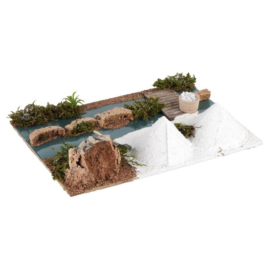 Salt pans 16x18x7 cm salt, scene, cork, wood, moss