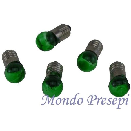 Sobre 5 bombillas verdes att. E5,5 - Cod. L05R Mondo Presepi