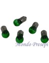 Busta 5 lampadine verdi att. E5,5 - Cod. 