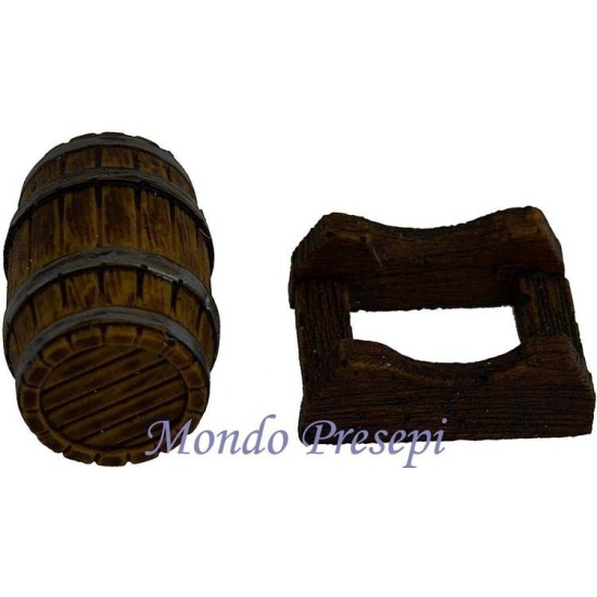 Botte tonda cm 3 con Scalmo Mondo Presepi