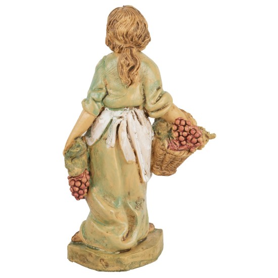 Donna con cesto di uva 10 cm Euromarchi lux