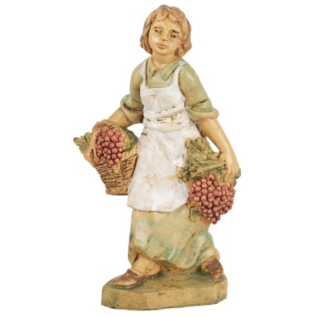 Donna con cesto di uva 10 cm Euromarchi lux base, altezza