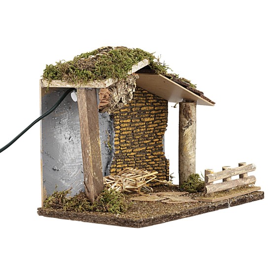 Capanna rustica illuminata per statue serie 10 cm capanna