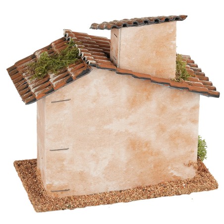 Casa di campagna cm 13x7,5x13 h muschio, sughero, legno