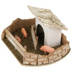 Porcile con maialini cm 14x12x7 h 14x12x7, maialini, porcile 2