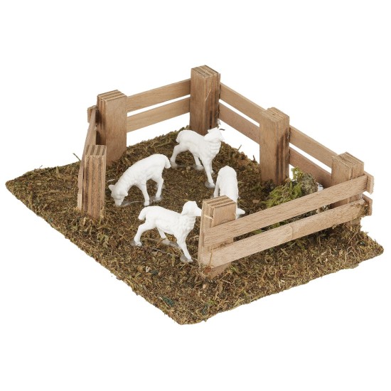 Recinto con pecore 15x12x4,5 cm 15x12x4, recinto, pecore Mondo